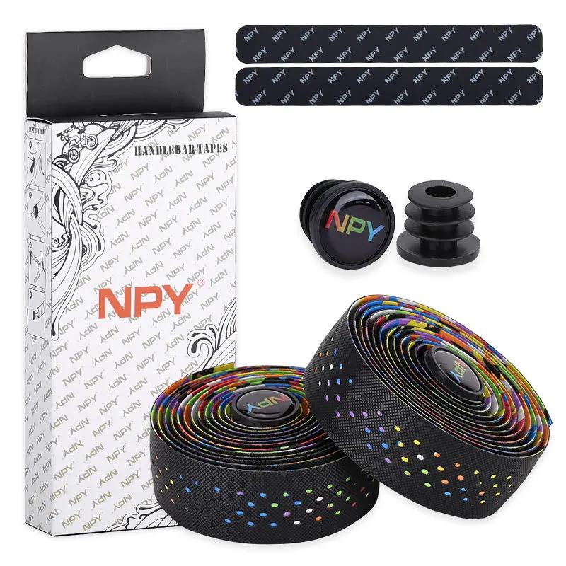 Road Bike Bar Tape Breathable Bicycle Bar Tape EVA/PU Anti-Skid Shock Absorber Bike Wrap Tape with 1 Pair Bar Plugs