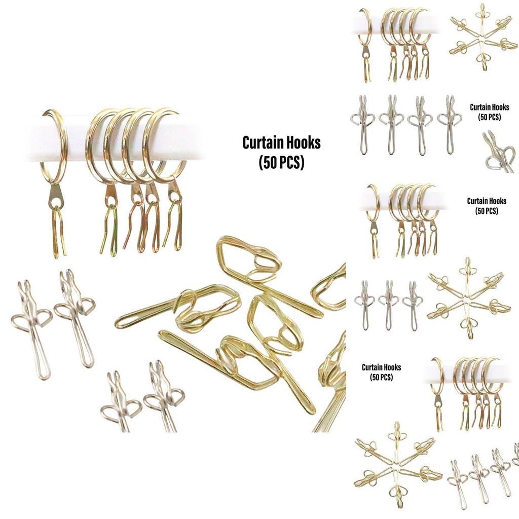 50-pack metallgardinkrokar Hållbara och mångsidiga gardintillbehör