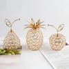Artificial Gold Crystal Pear Ornament Rhinestone Crystal Pear Ornament  Christmas Decor