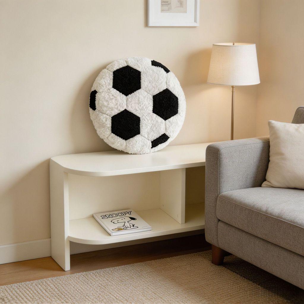 Moderne Stijl Voetbal Pluche Kussen Met Teddy Fluwelen Hoes Voor Huisdecoratie En Cadeaus