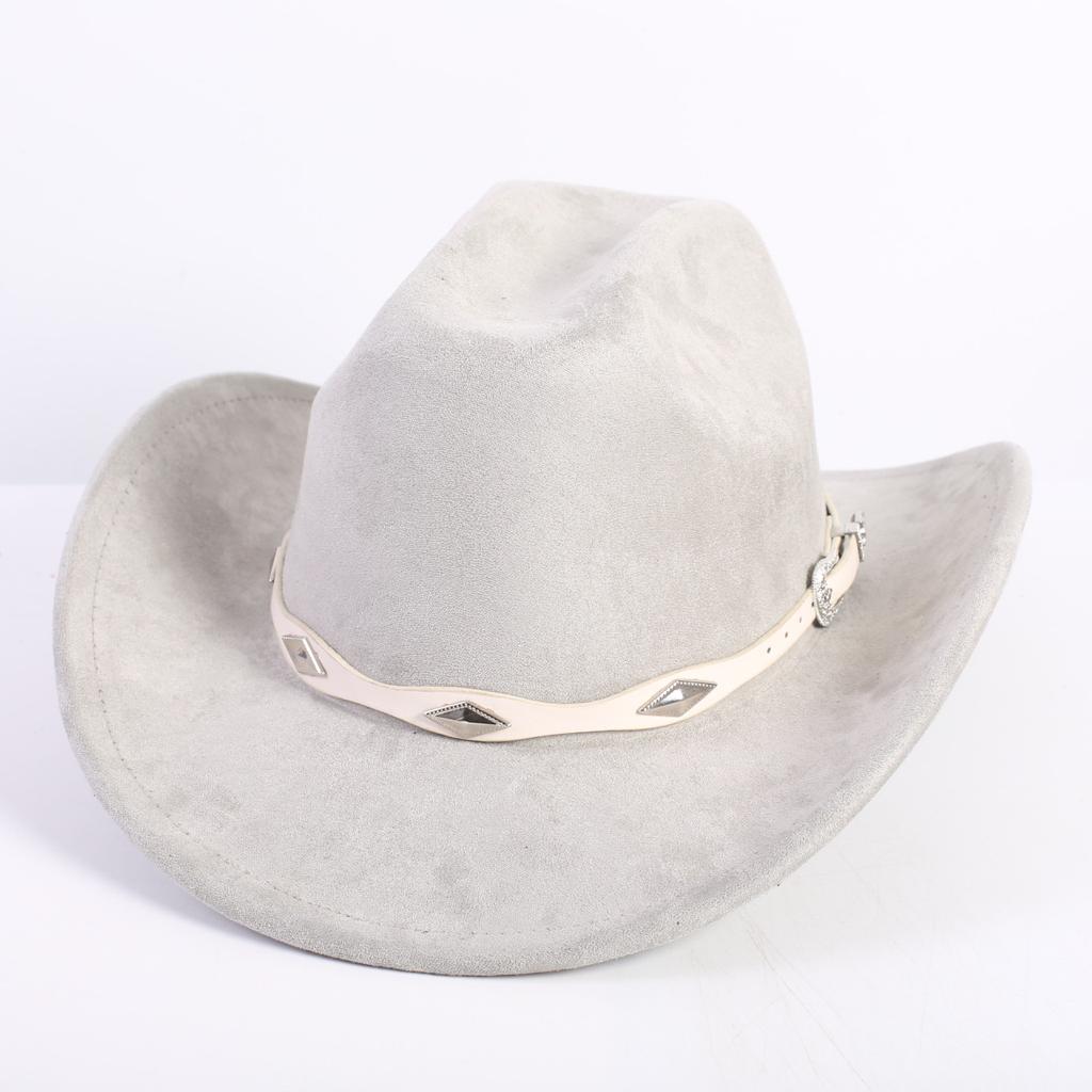 New Color Western Cowboy Hat Men's and Women's Commuting Versatile Simple Wind Wide Brim Top Hat Sun Hat