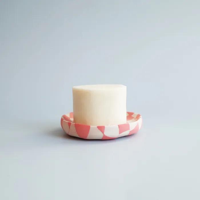 

Мыльница Checker розовая/белая мыльница