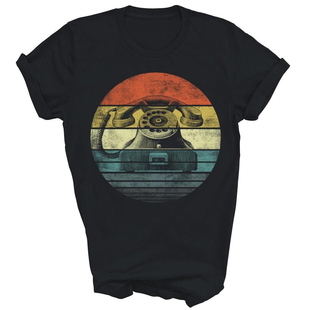 

Vintage Phone Rotary Dial Telephone Call Center Unisex Shirt Gift 4XL