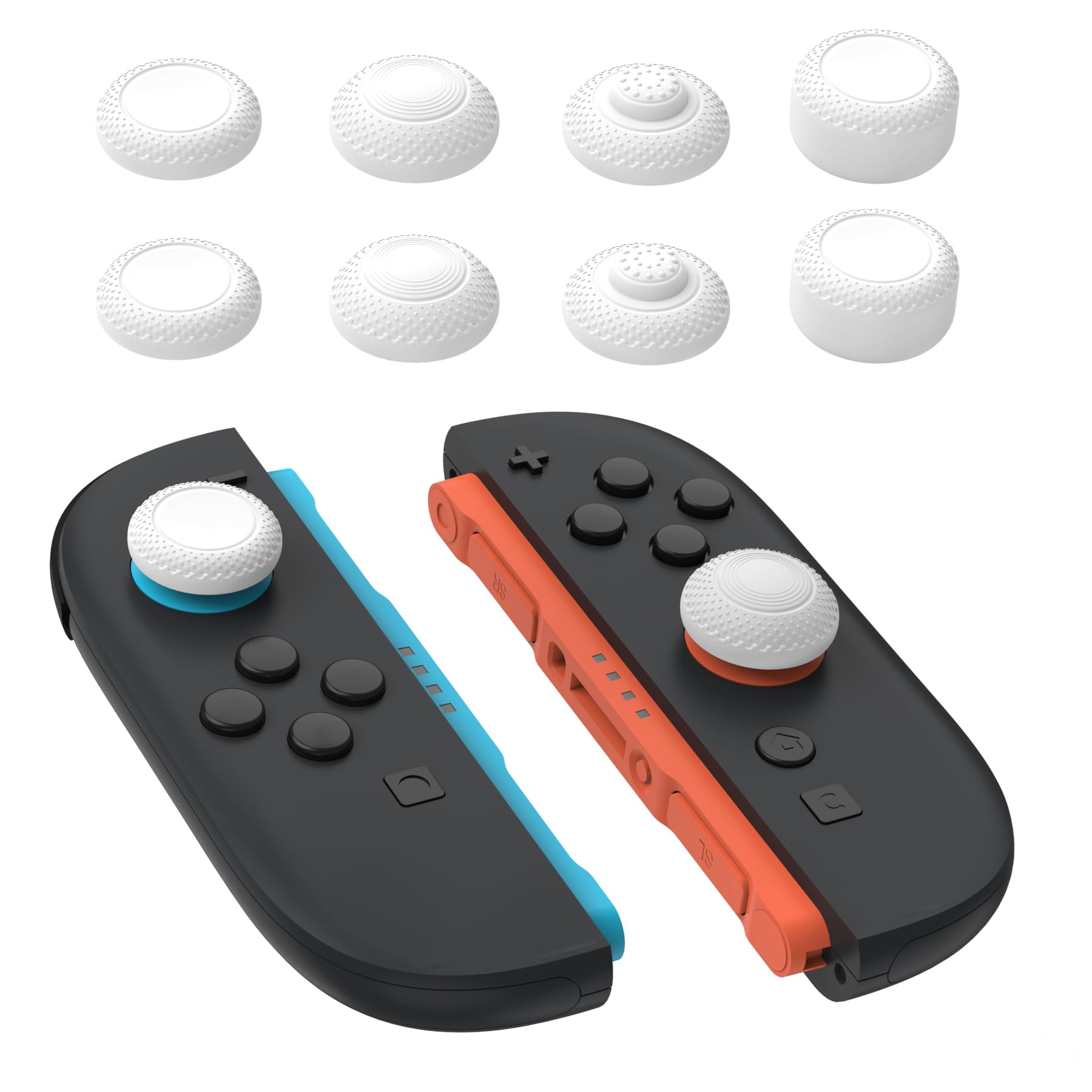

PlayVital 2025 Новый набор колпачков для стиков Switch 2 из 8 штук, профессиональные сверхпрочные колпачки для стиков для Switch 2 для улучшения точности прицеливания - Противоскользящие накладки, белый