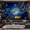 Wall Hanging Tapestry Custom NameLeeds Rhinos Pattern Personalized Printed Fabric Wall Decor