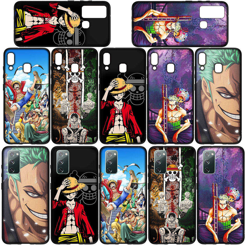 Coque de téléphone pour iPhone 17 15 16 Plus Redmi Note 14 12 11 13 Pro Max Huawei P30 P20 Lite OPPO A60 A40 A80 A18 Roronoa Zoro Dessin animé Luffy One Piece Cover