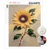 Elegantes Sonnenblumenmuster Gerahmtes Perlenmalerei-Set DIY 3D Funkelndes Perlen Leinwandkunst Entspannendes Handgemachtes Bastelgeschenk für Frauen zur Wanddekoration