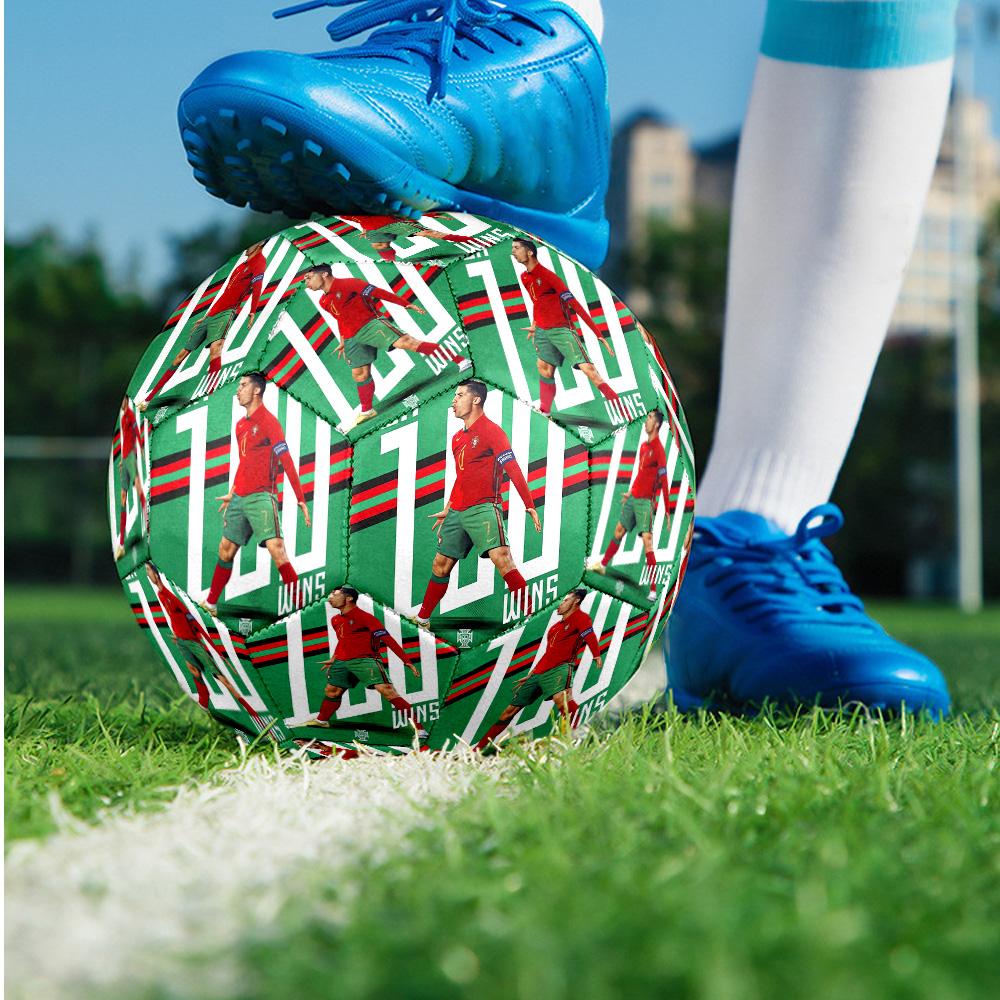 Bola de Futebol Tema Cristiano Ronaldo Tamanho 5 Bola de Futebol Toque Suave Bola de Futebol Profissional para Treino para Esportes ao Ar Livre