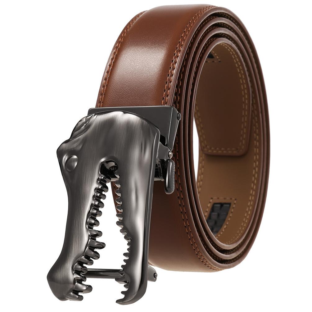 

1шт. Модный ремень с автоматической пряжкой, мужской ремень, двухслойная воловья кожа Ly36-31960-1 110-130CM