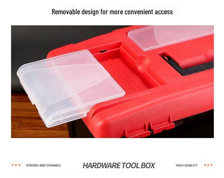 Heavy-Duty Multifunctional Tool and Storage Box for Home, Portable Plastic Organizer for Vehicle and Electrician Repairs