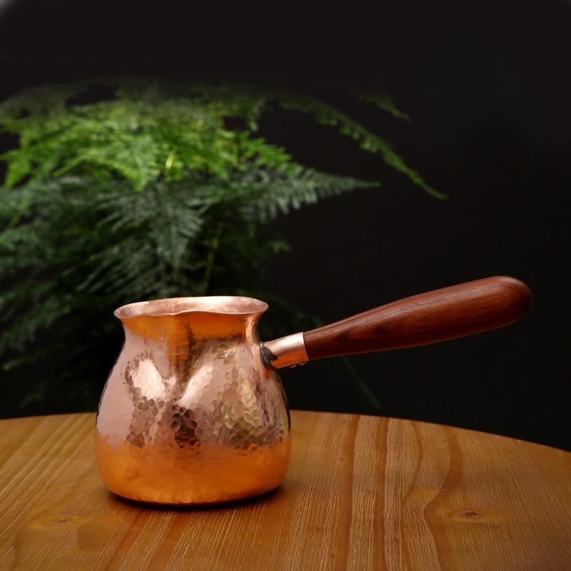 1Pc Pure Copper Vintage Boiling Tea Pot Home Use with Strainer Roasted Tea Canister Handmade Tea Separation Side Handle Pot