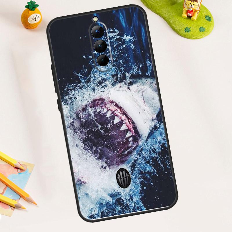 Ocean Whale Shark Tooth Fish Case For ZTE Nubia RedMagic 11 Pro 10 9 8 8S 9S 10S Pro Plus 5G 5S 6 7 6S 7S Pro 11 Air Cover