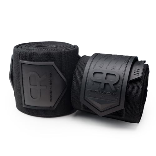 Heavy Duty Elbow Wraps: 25% More Elasticity, Reinforced Stitching, Extra Wide Fastener for Weightlifting and Powerlifting Support, All Black