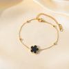 Popular Five-leaf Clover Bracelet Women's Single Flower Fritillary Bracelet Non-fading Simple and Versatile Jewelry