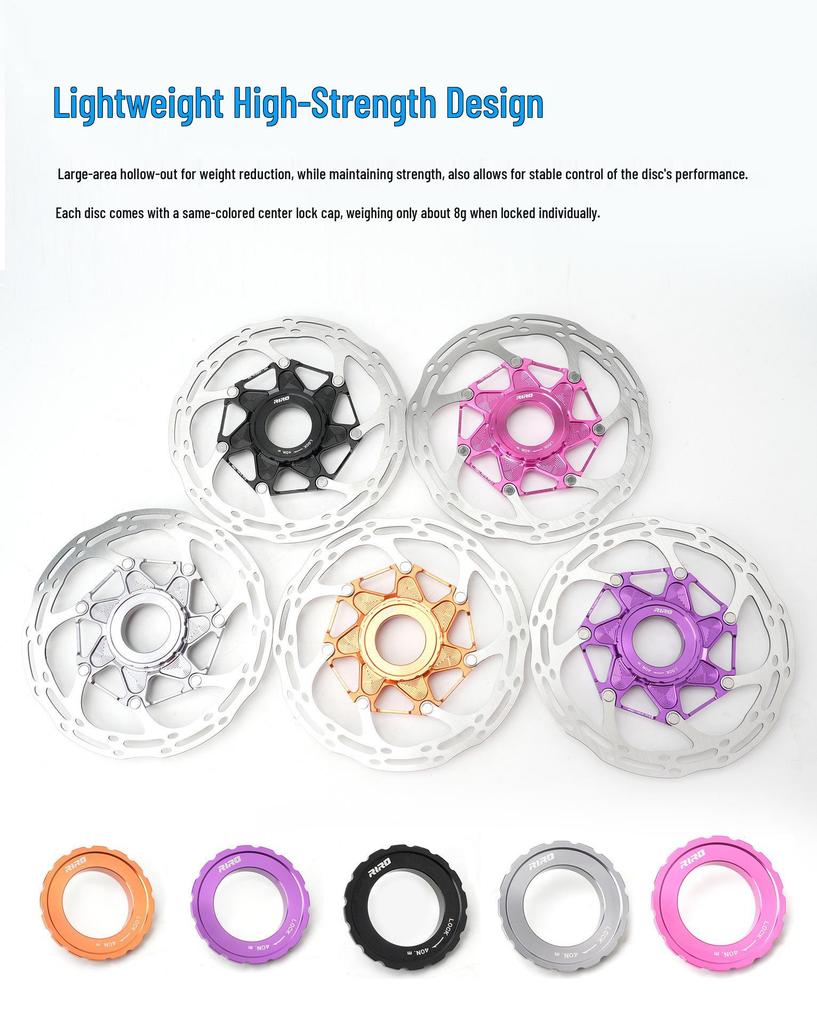 RIRO Ultra-light Center Lock Disc Brake Rotor for Mountain and Road Bikes, 140/160MM, Heat Dissipation.