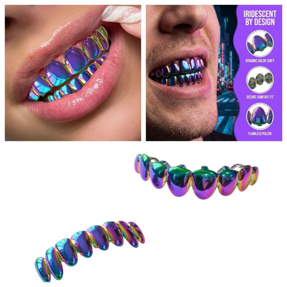 Colorful Colorful Dental Teeth Grillz Gradient Rapper Accessory Teeth Braces  Birthday Parties