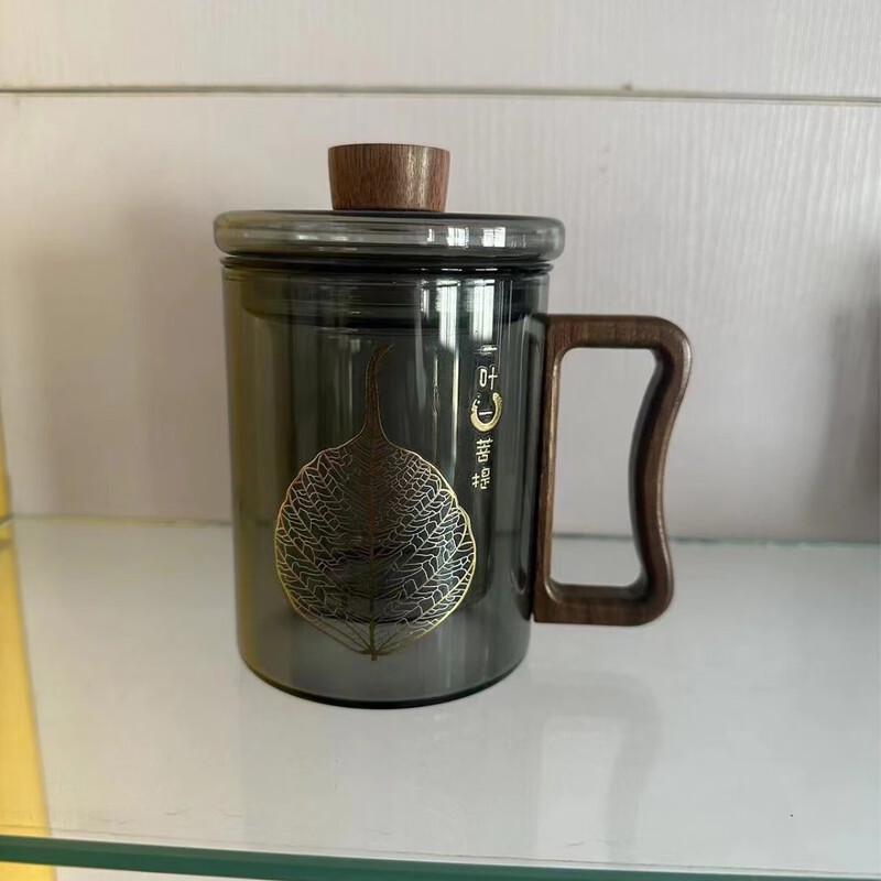 Walnut Wood Handle Glass Tea Infuser Set