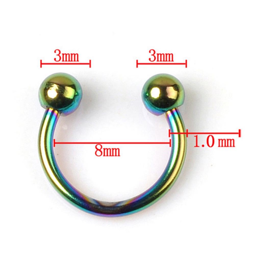 5 PCStainless Steel Circular Horseshoe Ring Nose Hoops Ring And Septum Rings Tragus Piercing