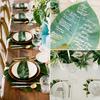 10pcs/20pcs Hawaii Artificial Palm Leaf Turtle Back Leaf Jungle Beach Theme Party Flower Arrangement Mat Accessories Cup Mat