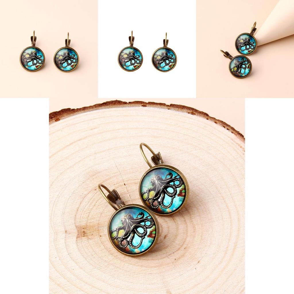Ocean Animal Resin Earrings With Gold Plating For Women Birthdays And Holidays