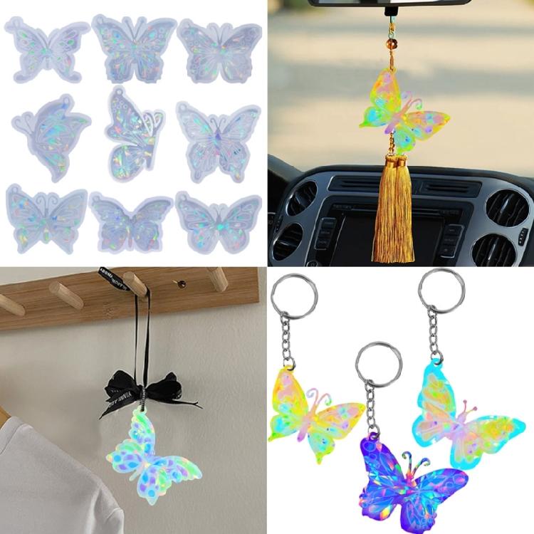 Schmuck Gießform, Silikon Anhänger Harzform Holografischer Schlüsselanhänger Harzform