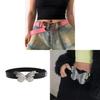 2023 Spring Season European And American Women's Belt Retro Pink Waistband With Alloy Butterfly Buckle