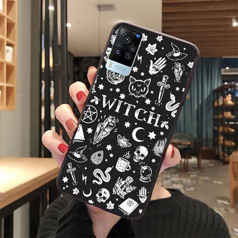 Dievčenský pastelový čarodejnícky goth mačací obal na telefón pre VIVO V21E V21 V23 V23E V2109 Y53S Y33S Y55 Y76 Y31 Y21 Y72 Y01 Y21S Y11S
