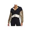 Color Block Hooded Zip Long Sleeve Jacket Women Jackets Brown Black 1374889-003