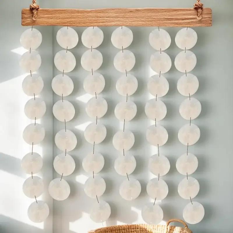 2026 round Capiz Shells Natural White with Holes for Wind Chimes Jewelry Making Home Decor Latest Models