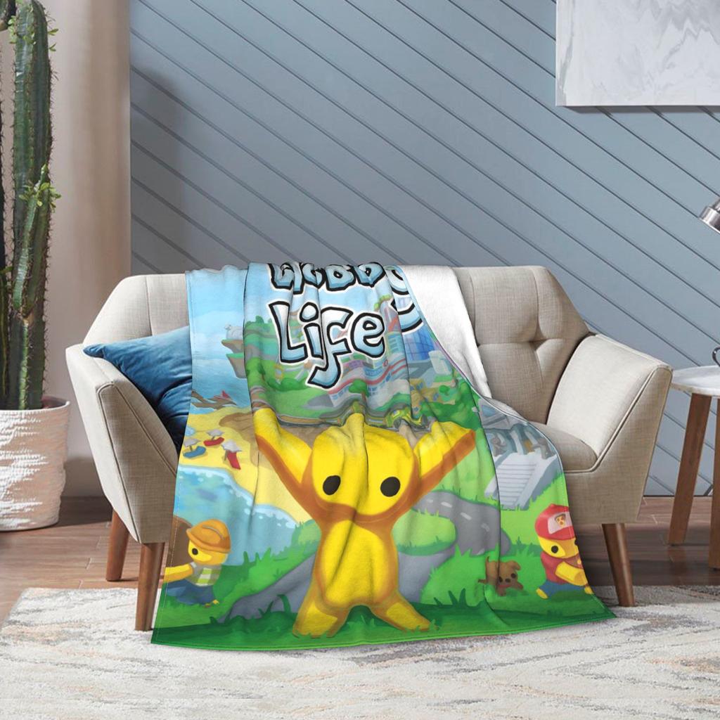 Wobbly Life Sandbox Spiel Korallenfleece Plüsch Überwurf Mode Decke Cartoon Lustig für Bettüberwürfe Gestrickte Mode Decke Büro Warm Atmungsaktiv