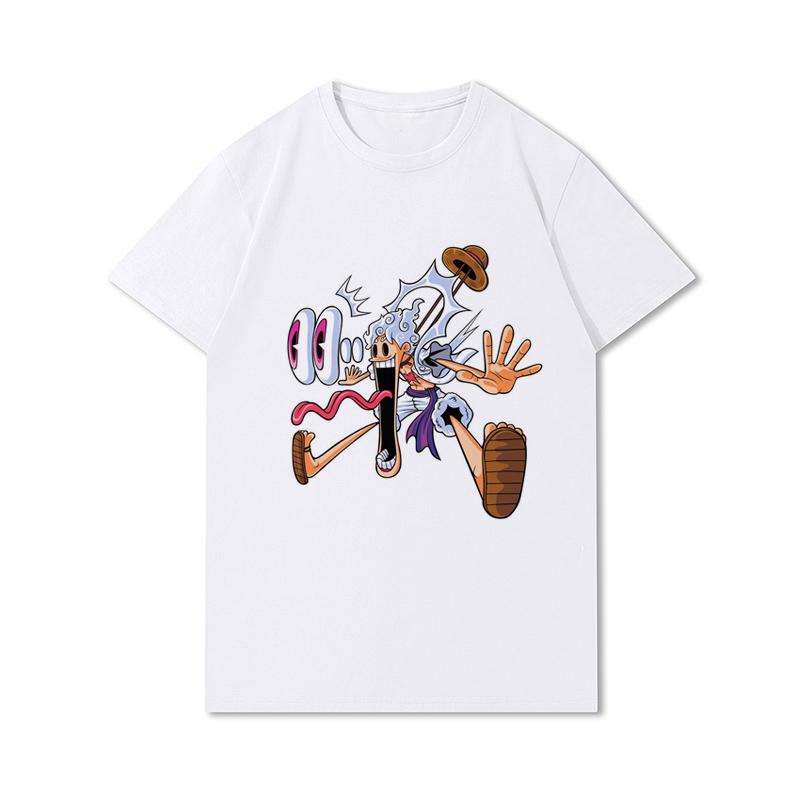 

S-3XL Anime Summer Men s Clothes Printed Summer Blouse T-Shirts Men s Tee Tops S белый