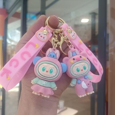 Porte-clés Mouton Dents de Lapin Poupée Mignonne Dessin Animé Pendentif Sac d'École Porte-clés de Voiture Cadeau