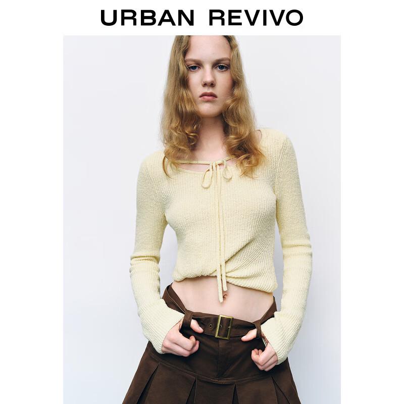UR Women's Tie-Waist Round Neck Knit Sweater