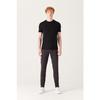 Men's Black 100% Cotton Breathable Crew Neck Standard Fit Regular Cut T-shirt E001000