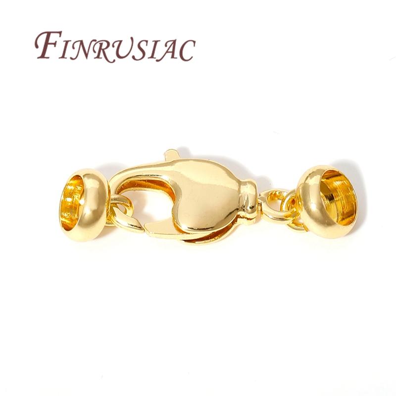 1-5Pcs/Lot 18K Real Gold Plated Lobster Clasp For Jewelry,Fasteners For Bracelets,Necklace Clasps DIY Findings Accessories