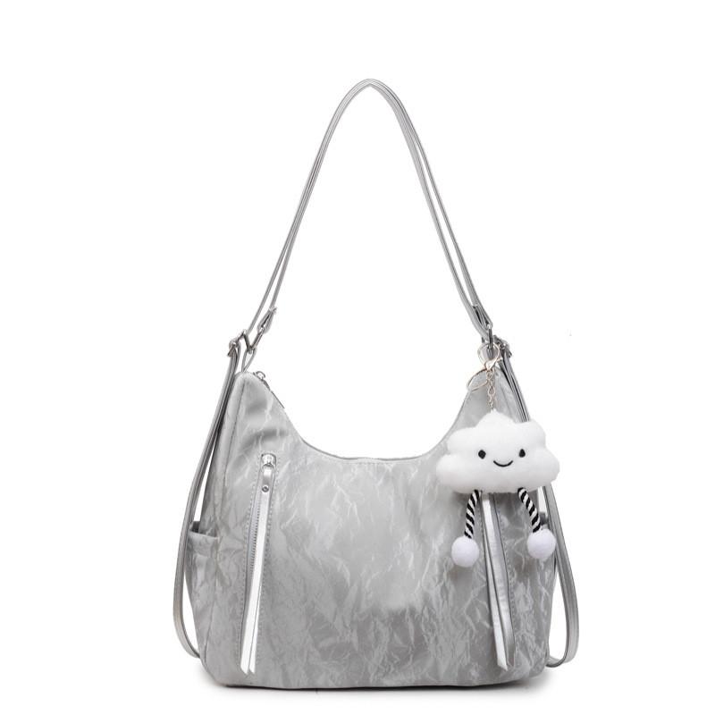 Minimalist Womens Large Capacity Pu Shoulder Bag With Zipper Closure For Daily Use