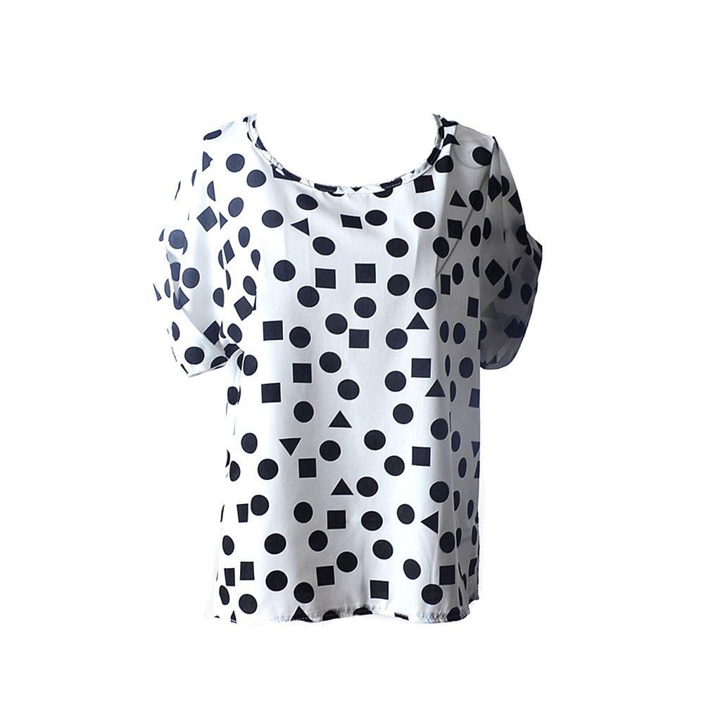 Fashion Women Casual Short Sleeve Loose Chiffon T-shirt Tops Shirt Blouse Summer