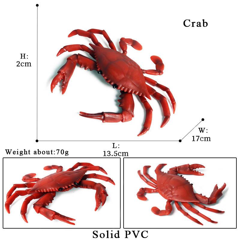 Oenux Simulation Ocean Sea Life Animals Model Lovely Crab Action Figures Toy Cake Toppers Collection Jouet Kids Education Gift