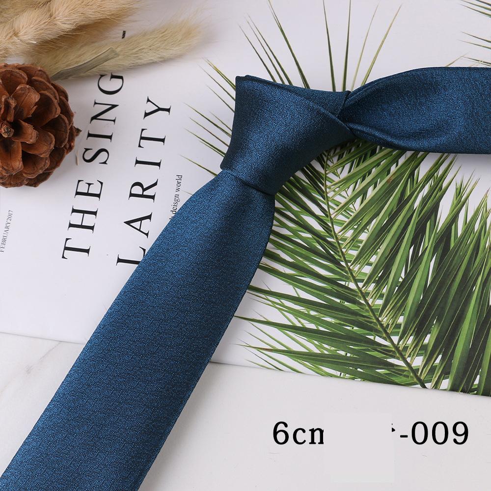 Men's Trend Business Casual Narrow 6cm Polyester Jacquard Tie Solid Color Striped Tie