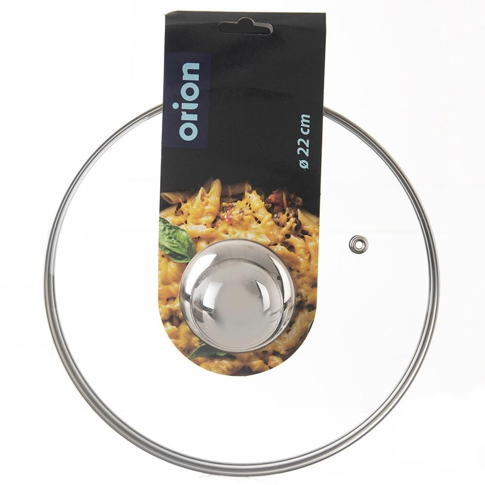 Orion 22cm Universeller Glasdeckel mit Edelstahlrand und Dampfloch