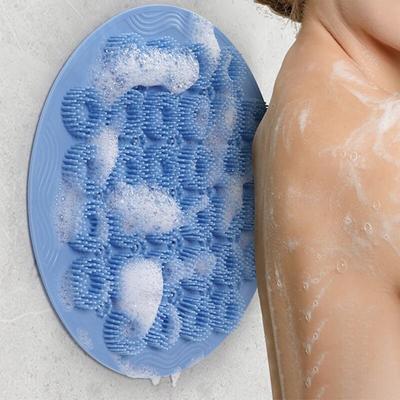 Spazzola per massaggio esfoliante per il corpo, tappetino antiscivolo per doccia, spazzola per massaggio alla schiena, strumento per la pulizia del corpo, lavaggio dei piedi in silicone