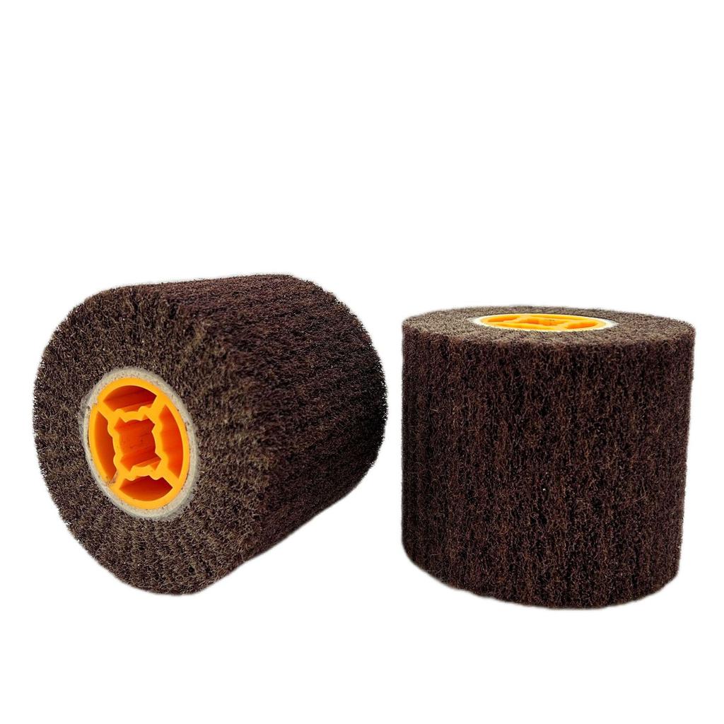Brushed Stainless Steel & Nylon Fiber Polishing Disc with Cross Core