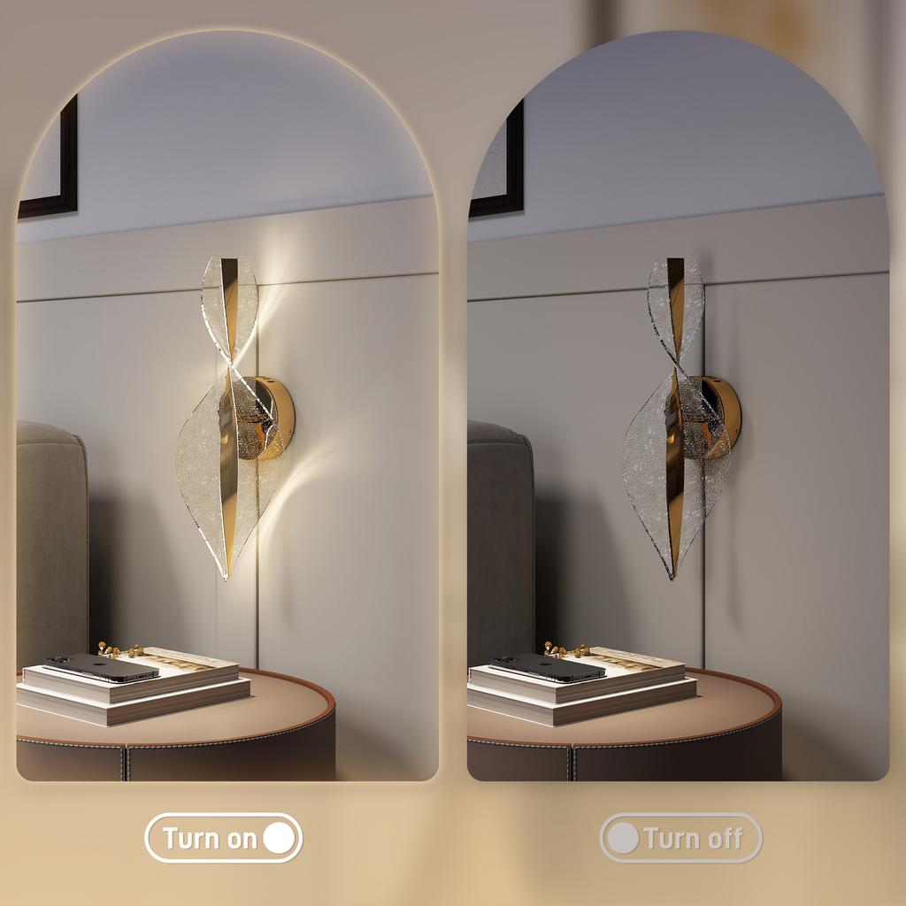Led Wall Lamp 2 Pack, 13W Modern Indoor Spiral Wall Light, Colour Temperature Adjustable 3000K/4000K/6500K, for Bedroom, Living Room, Hallway, Stairs