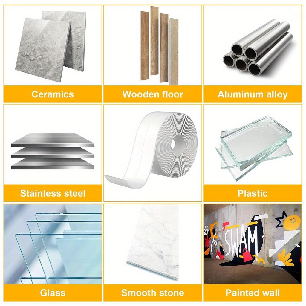 2 szt. Taśma uszczelniająca, Samoprzylepna taśma uszczelniająca z PVC do wanny, łazienki, toalety, kuchni, krawędzi podłogi i ściany