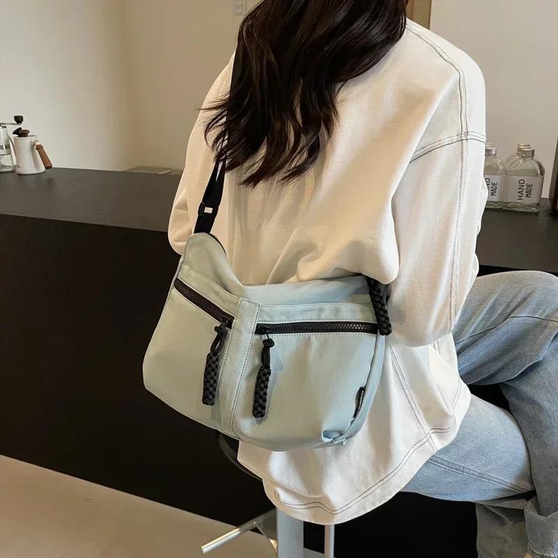 Large Capacity Nylon Casual Youth Crossbody Bag Interior Compartment Bag Women's Sewing Thread Women's Handbag