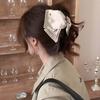 Koreanischer Stil Stoff Haarkralle Kunststoff Damen Haarspangen Satin Dreieck Hai Clip Pferdeschwanzhalter
