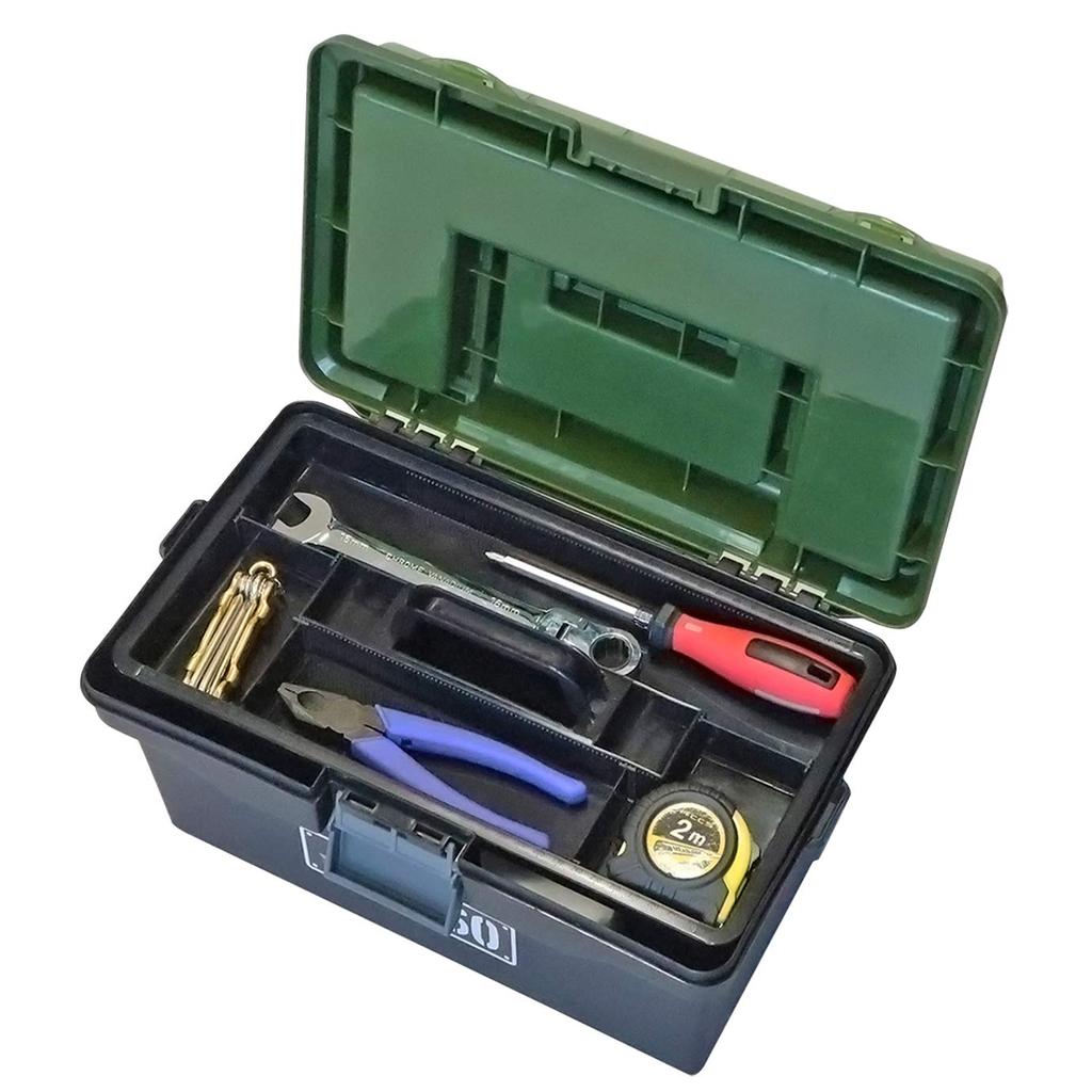 JEJ Astage X Series Roof Tool Box 490X, Black/Green, Disaster Preparedness, 17.5" W X 10.7" D X 9.7" H