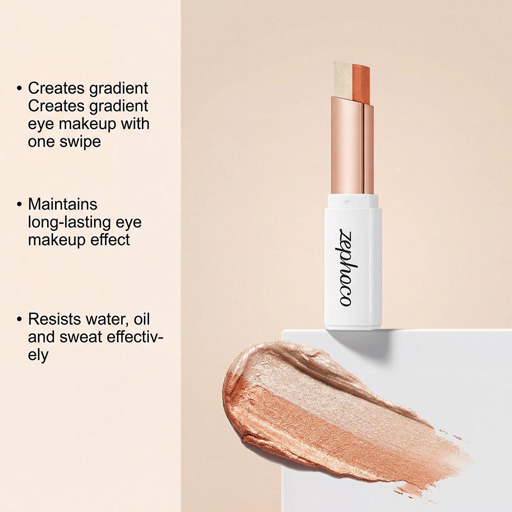 Zephoco Rose Gold Gradient Eyeshadow Stick – Smooth, Natural, Portable, Easy Application