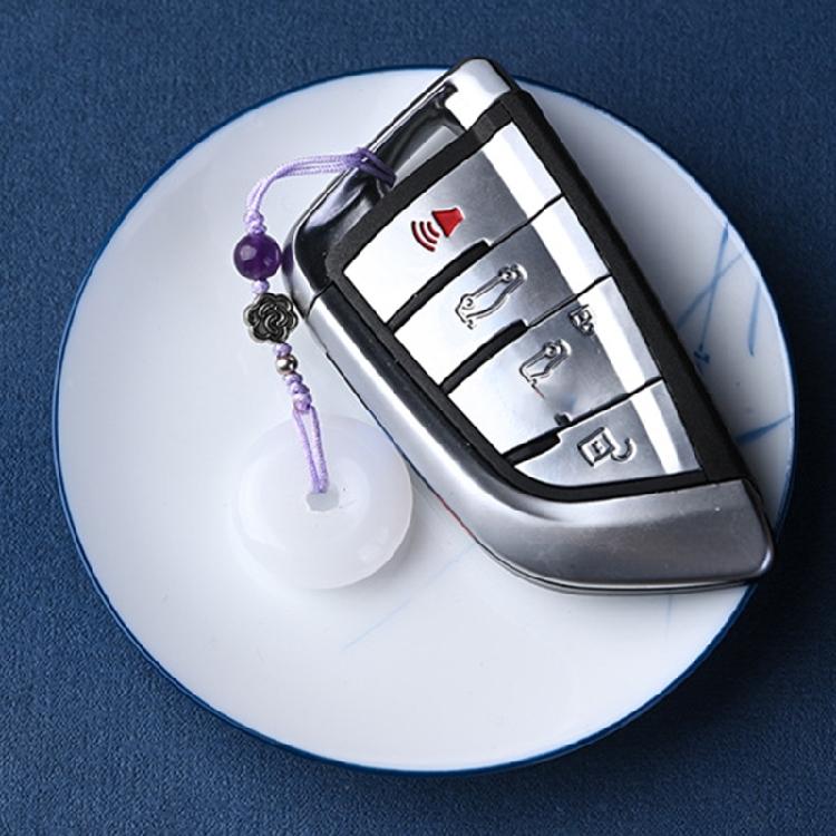 Unique White Jade Buckle Jade Keyrings Charm Vintage Phone Strap Chain Ornament