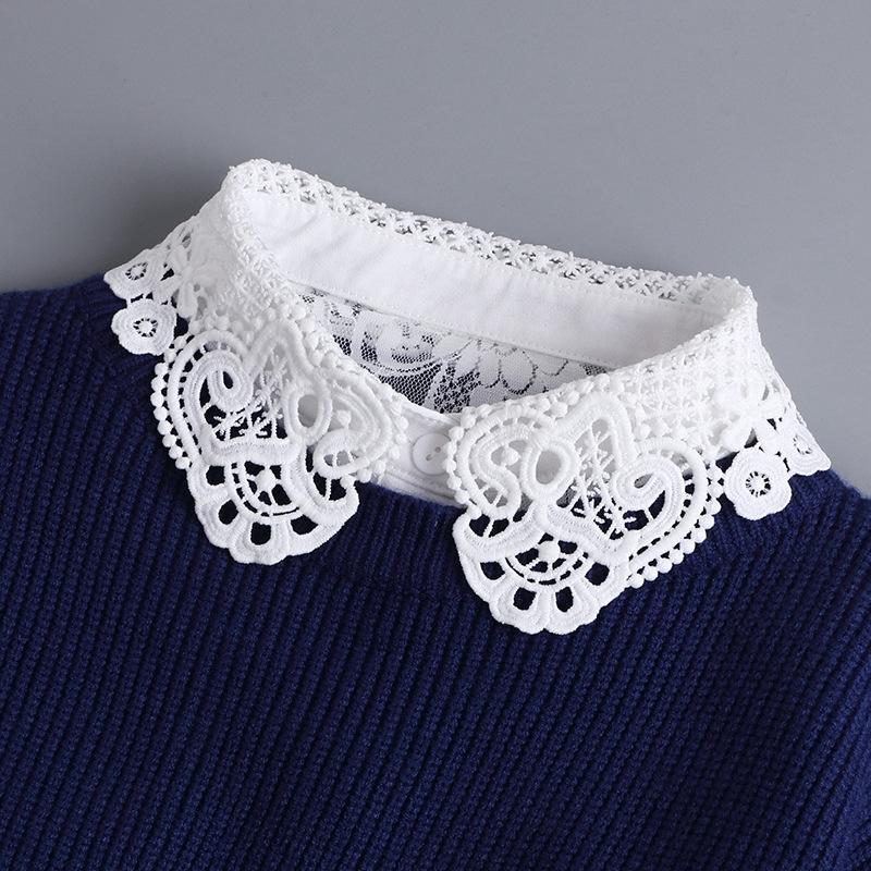 Fashionable Cotton Lace False Collar Shirt, Women's Detachable Collar Shirt, False Tie, Lapel Shirt Top